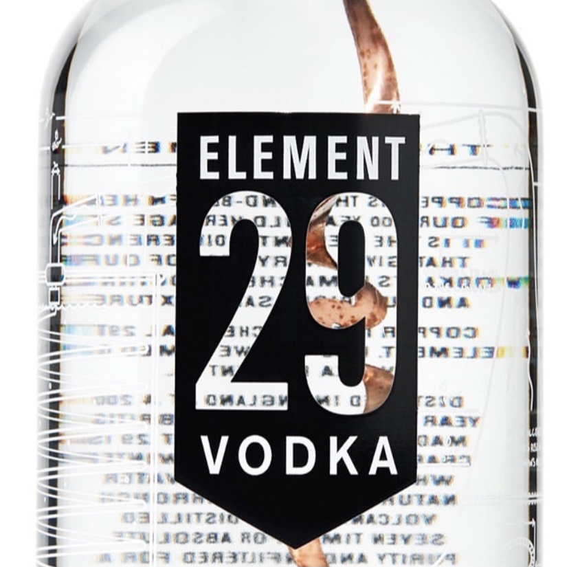 Vodka Element 29 - Bouteille -vodka Element 29 - bar à cocktail - bar - restaurant